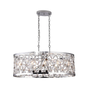 Bethel Chrome Chandelier in Metal & Crystal