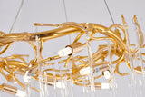 Bethel Gold Chandelier in Aluminum & Glass