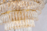 Bethel Gold Chandelier in Metal & Crystal