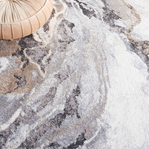 Safavieh Opal 410 Power Loomed Modern Rug Ivory / Grey 9' x 12'