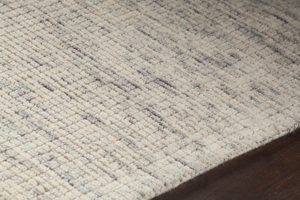 Chandra Rugs Oasis 80% Wool + 20% Cotton Hand-Woven Contemporary Rug White/Grey 9' x 13'