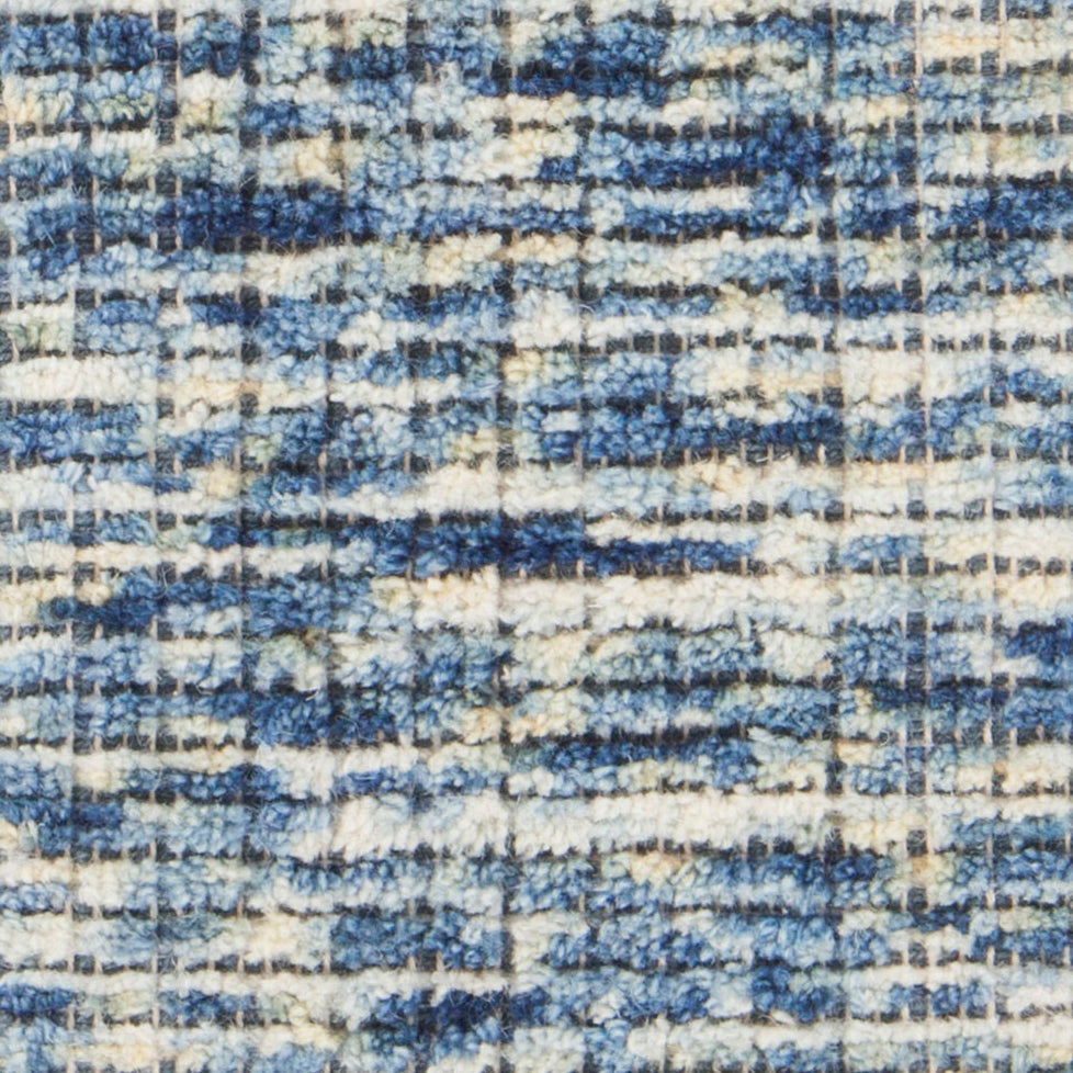 Chandra Rugs Oasis 80% Wool + 20% Cotton Hand-Woven Contemporary Rug White/Blue 9' x 13'