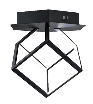 Bethel Black LED Flush Mount in Aluminum