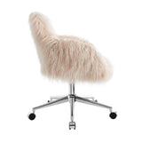 Fiona Faux Fur Office Chair, Pink