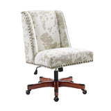 Draper Linen Office Chair, Light Cow Print