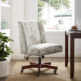 Draper Linen Office Chair, Light Cow Print