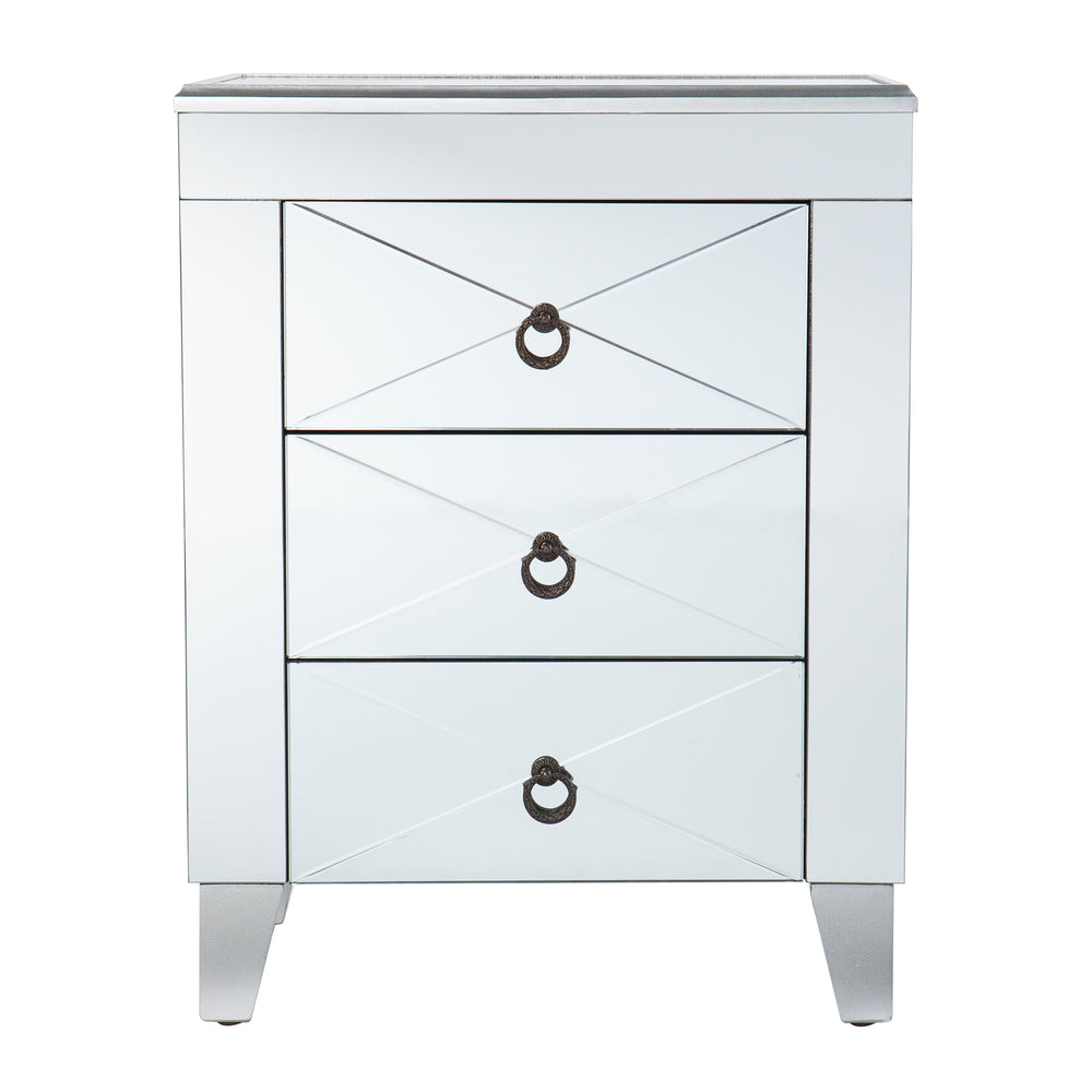 Sei Furniture Cresheim Mirrored End Table W Drawers Oc0792