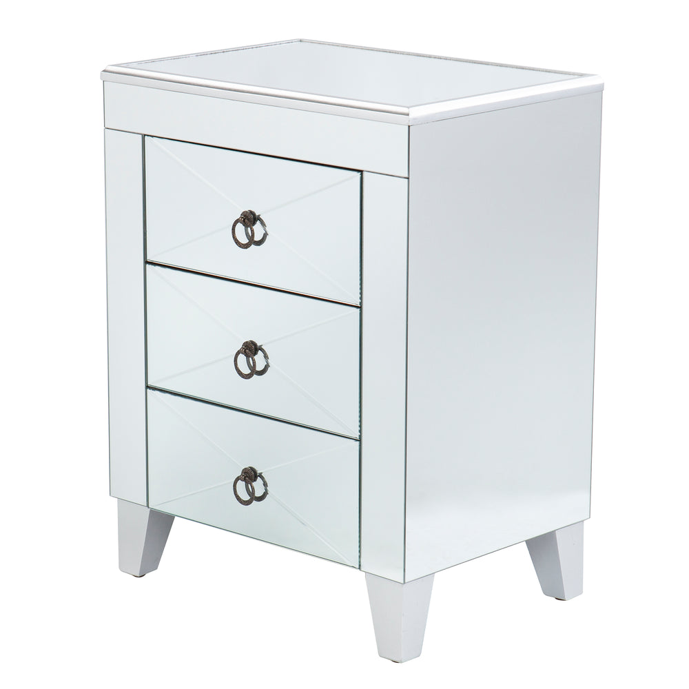 Sei Furniture Cresheim Mirrored End Table W Drawers Oc0792