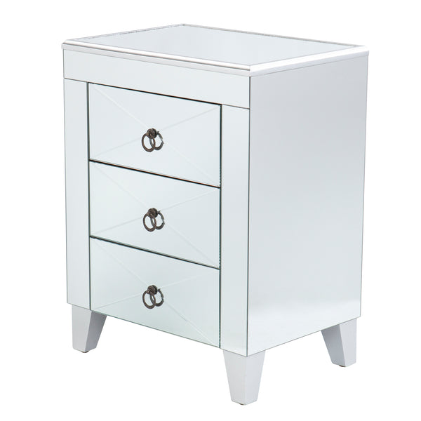 Sei Furniture Cresheim Mirrored End Table W Drawers Oc0792