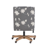 Draper Embroidered Floral Office Chair, Gray and White