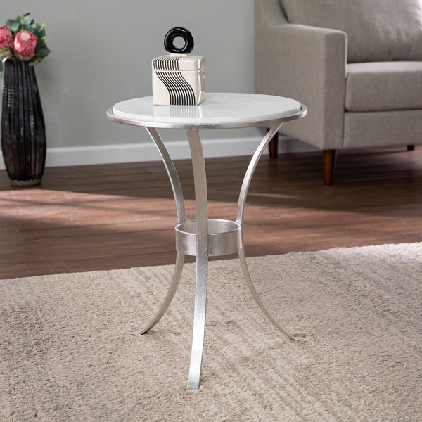 Sei Furniture Fordoche Round Accent Table Silver Oc1097906