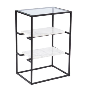 Sei Furniture Paignton Glass Top End Table W Storage Oc1098306
