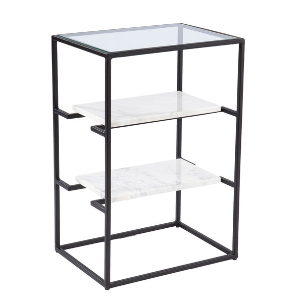 Sei Furniture Paignton Glass Top End Table W Storage Oc1098306