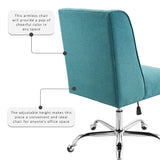 Draper Upholstered Swivel Office Chair, Mermaid Blue