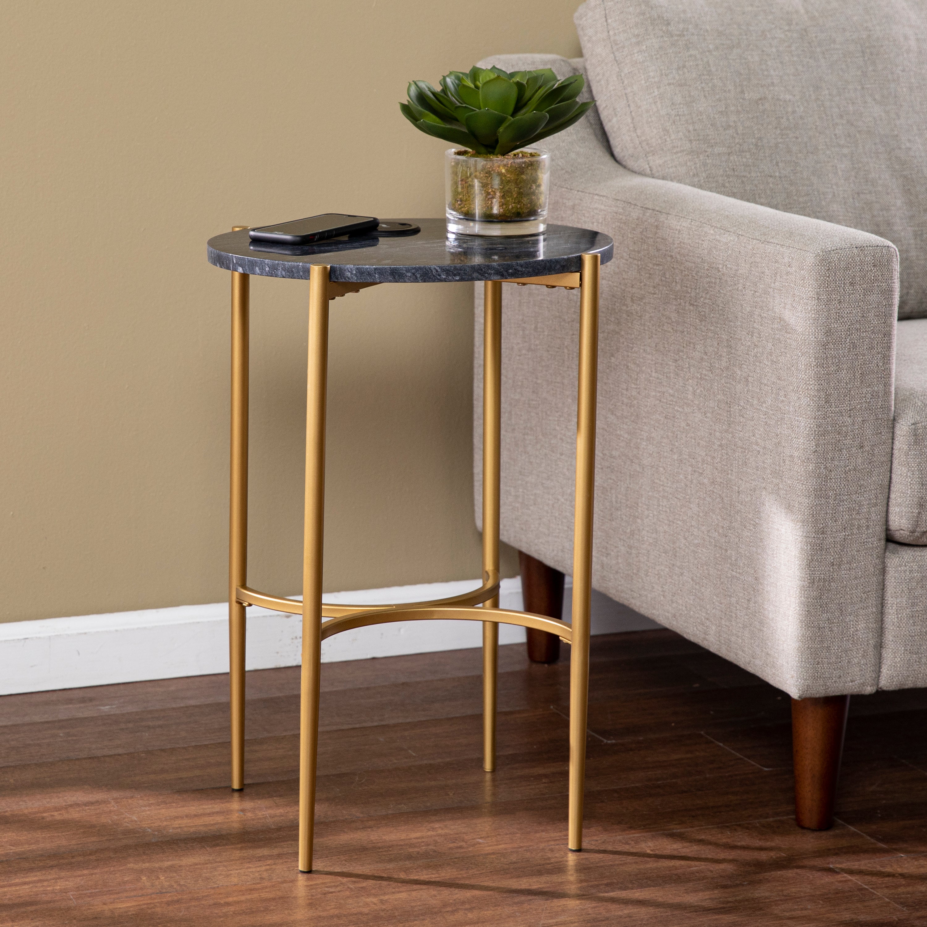 Clarvin Marble Side Table - Thumbnail 3