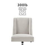 Draper Upholstered Swivel Office Chair, Natural Linen