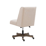 Draper Upholstered Swivel Office Chair, Natural Linen