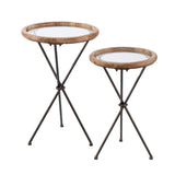 Sei Furniture Crellon Glass Top Accent Tables 2Pc Set Oc1159904