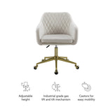 Imogen QUILTED OFFICE CHAIR OFF WHITE