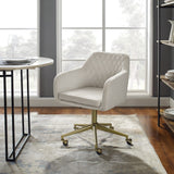 Imogen QUILTED OFFICE CHAIR OFF WHITE