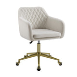 Imogen QUILTED OFFICE CHAIR OFF WHITE