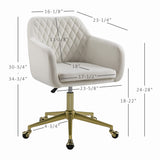 Imogen QUILTED OFFICE CHAIR OFF WHITE