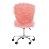 Faux Flokati Armless Office Chair Blush