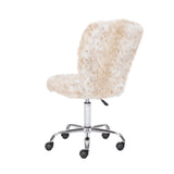 Faux Flokati Armless Office Chair Snow Leopard