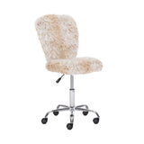 Faux Flokati Armless Office Chair Snow Leopard