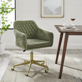 Imogen Quilted Office Chair Green