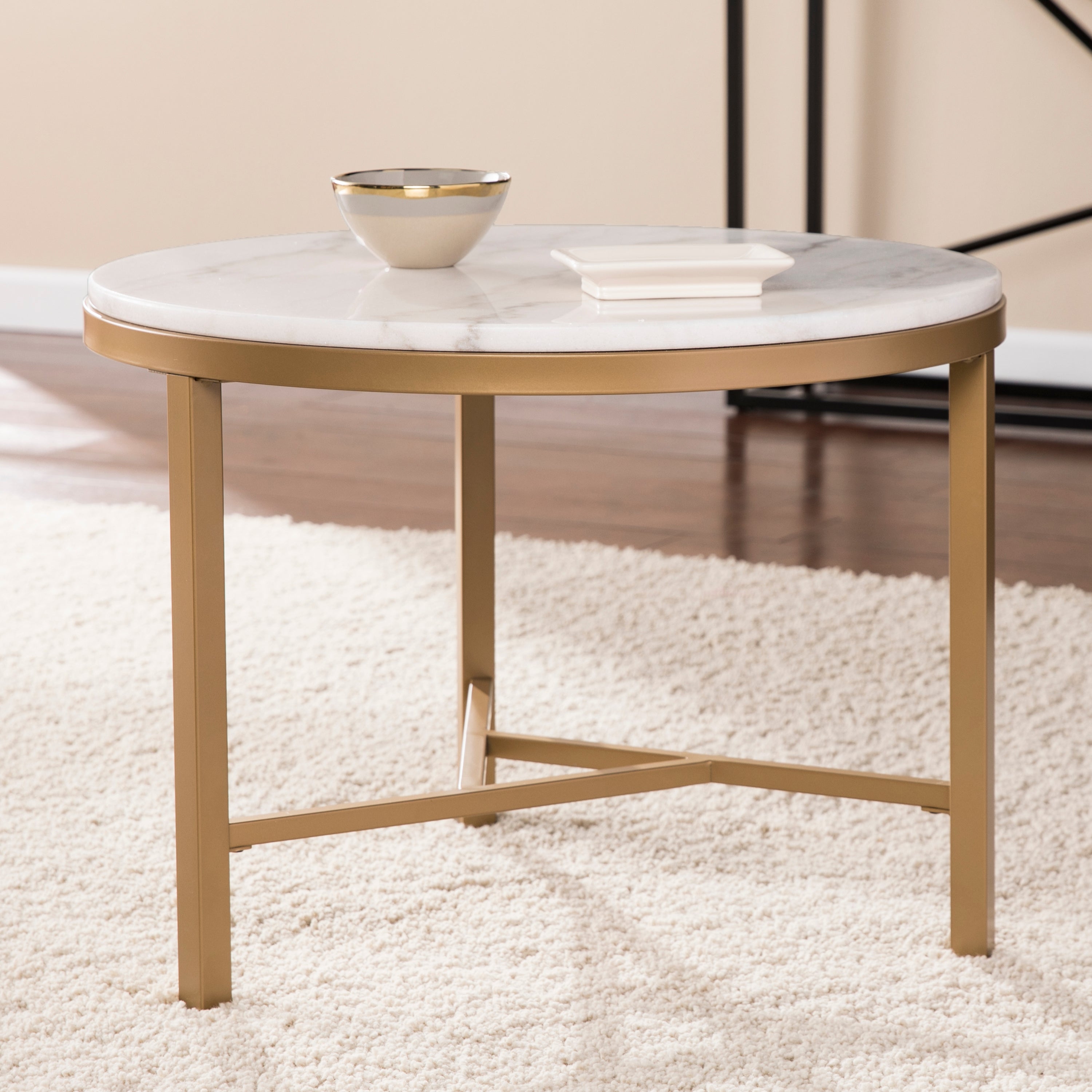 SEI Furniture Garza Marble Accent Table - Thumbnail 3
