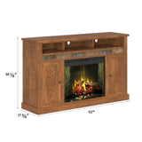 Legends Furniture Traditional Golden Oak TV Stand with Electric Fireplace Included OC5101.GDO