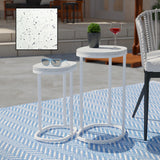 Sei Furniture Vicanno Terrazzo Outdoor Nesting Tables 2Pc Set Od1089804