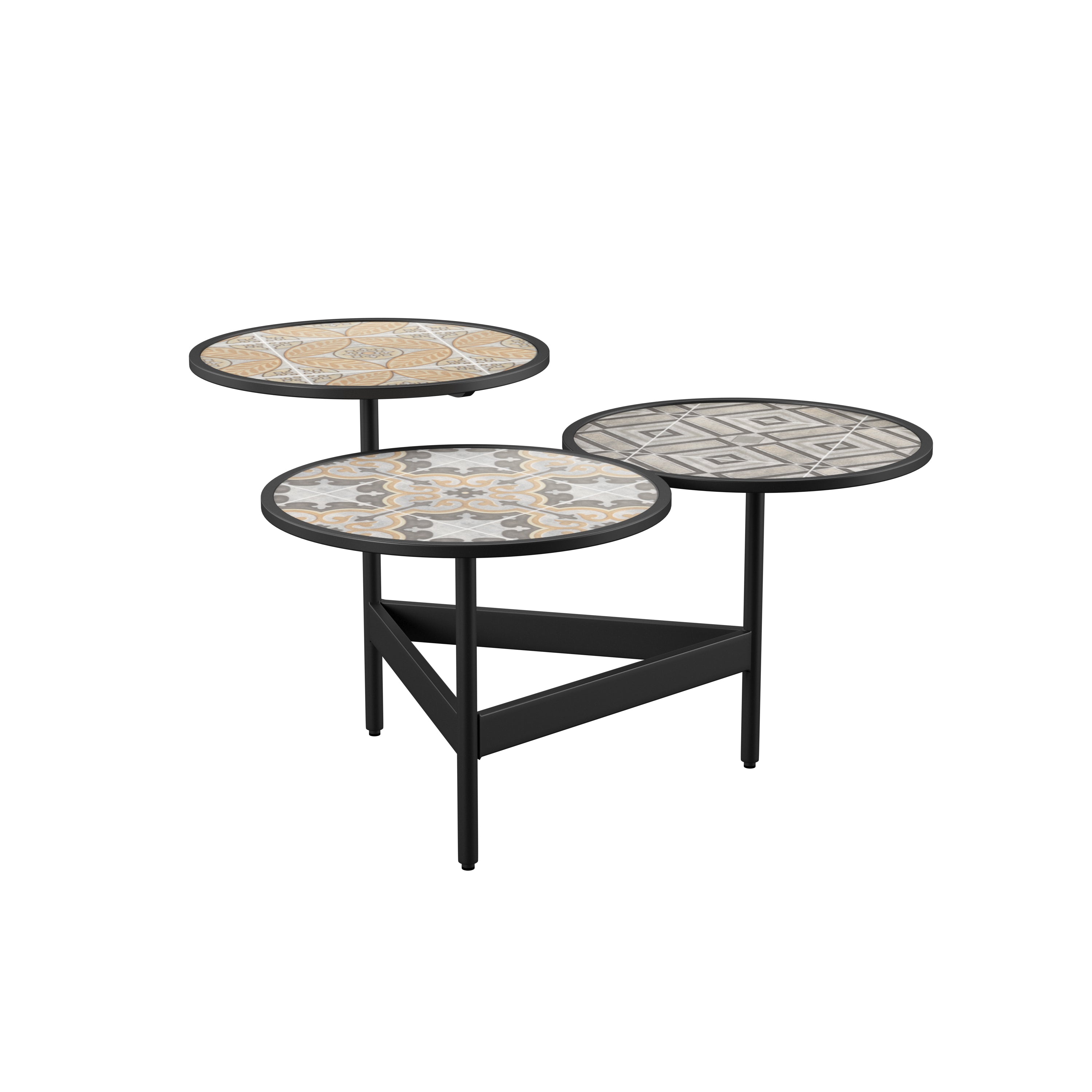 Lorengo Modern 3-Tier Outdoor Cocktail Table
