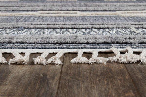 Momeni Odessa ODE-1 Machine Made Contemporary Geometric Indoor Area Rug Blue 8'6" x 12'6" ODESSODE-1BLU86C6