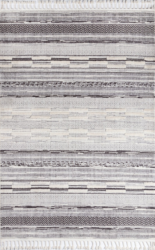 Momeni Odessa ODE-1 Machine Made Contemporary Geometric Indoor Area Rug Grey 8'6" x 12'6" ODESSODE-1GRY86C6