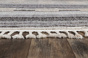 Momeni Odessa ODE-1 Machine Made Contemporary Geometric Indoor Area Rug Grey 8'6" x 12'6" ODESSODE-1GRY86C6