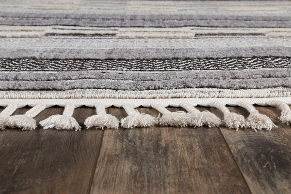 Momeni Odessa ODE-1 Machine Made Contemporary Geometric Indoor Area Rug Grey 8'6" x 12'6" ODESSODE-1GRY86C6