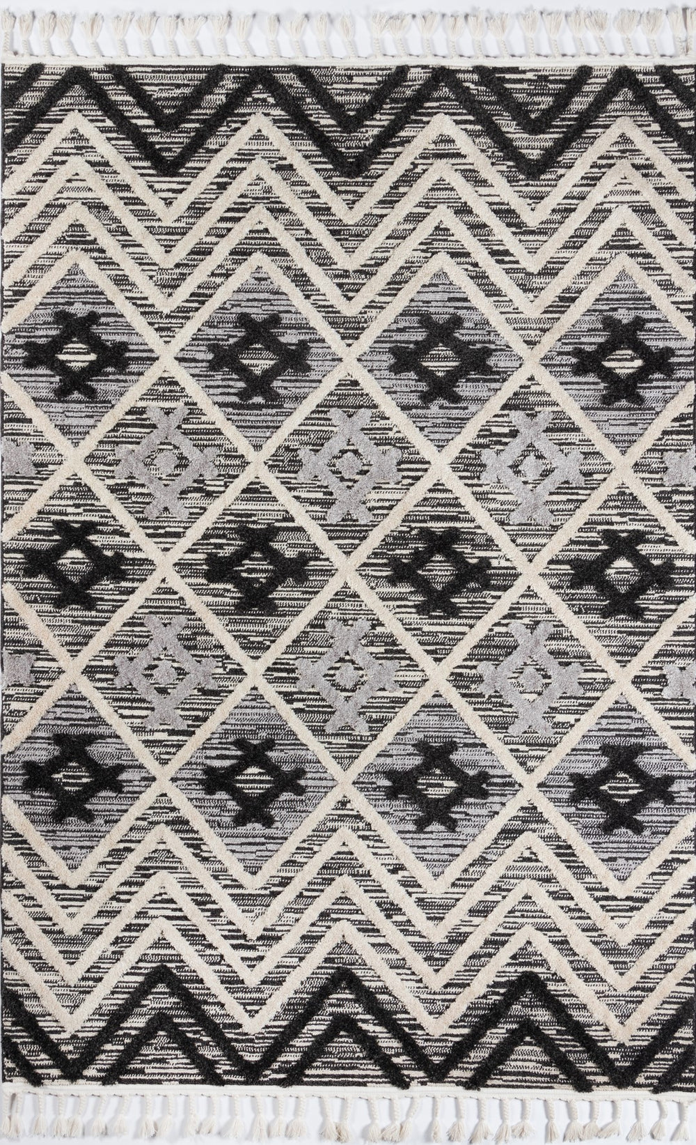 Momeni Odessa ODE-2 Machine Made Contemporary Geometric Indoor Area Rug Black 8'6" x 12'6" ODESSODE-2BLK86C6