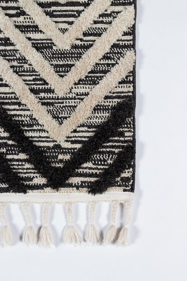 Momeni Odessa ODE-2 Machine Made Contemporary Geometric Indoor Area Rug Black 8'6" x 12'6" ODESSODE-2BLK86C6