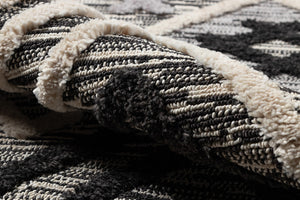 Momeni Odessa ODE-2 Machine Made Contemporary Geometric Indoor Area Rug Black 8'6" x 12'6" ODESSODE-2BLK86C6