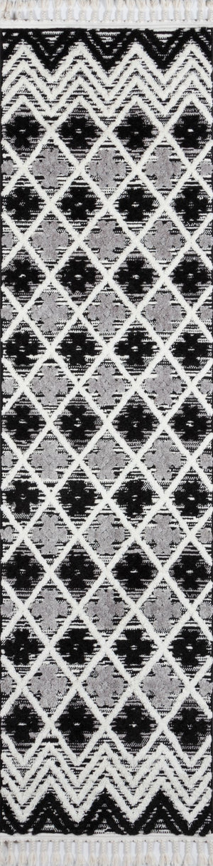 Momeni Odessa ODE-2 Machine Made Contemporary Geometric Indoor Area Rug Black 8'6" x 12'6" ODESSODE-2BLK86C6