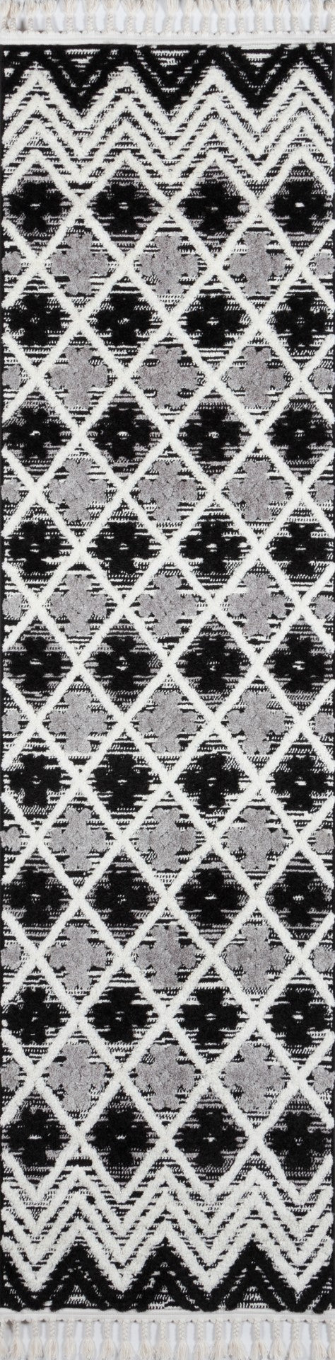 Momeni Odessa ODE-2 Machine Made Contemporary Geometric Indoor Area Rug Black 8'6" x 12'6" ODESSODE-2BLK86C6