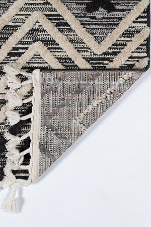 Momeni Odessa ODE-2 Machine Made Contemporary Geometric Indoor Area Rug Black 8'6" x 12'6" ODESSODE-2BLK86C6