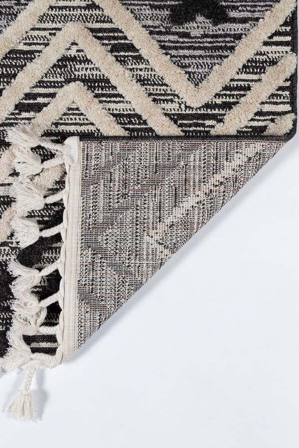 Momeni Odessa ODE-2 Machine Made Contemporary Geometric Indoor Area Rug Black 8'6" x 12'6" ODESSODE-2BLK86C6