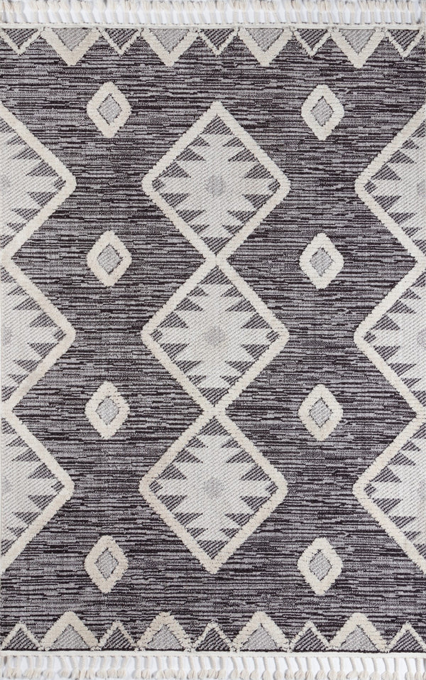 Momeni Odessa ODE-3 Machine Made Contemporary Geometric Indoor Area Rug Charcoal 8'6" x 12'6" ODESSODE-3CHR86C6