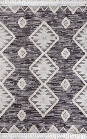 Momeni Odessa ODE-3 Machine Made Contemporary Geometric Indoor Area Rug Charcoal 8'6" x 12'6" ODESSODE-3CHR86C6