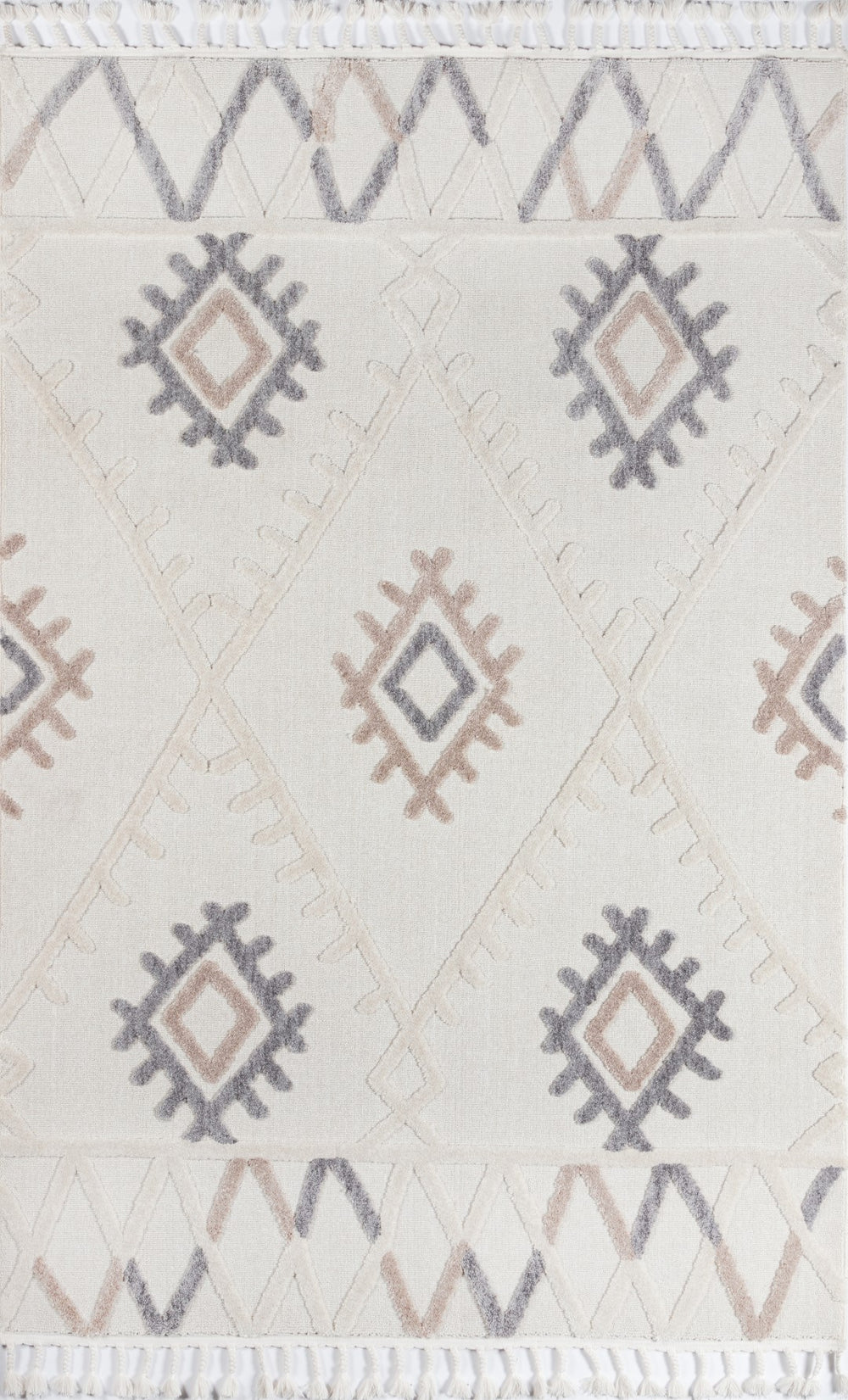 Momeni Odessa ODE-4 Machine Made Contemporary Geometric Indoor Area Rug Ivory 8'6" x 12'6" ODESSODE-4IVY86C6