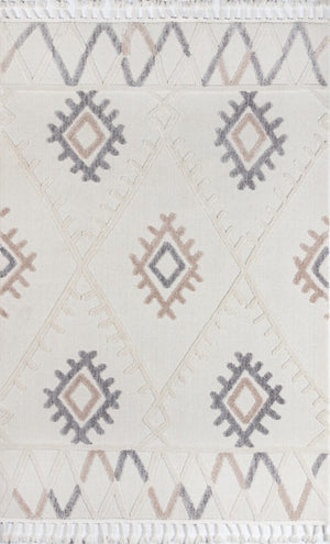 Momeni Odessa ODE-4 Machine Made Contemporary Geometric Indoor Area Rug Ivory 8'6" x 12'6" ODESSODE-4IVY86C6