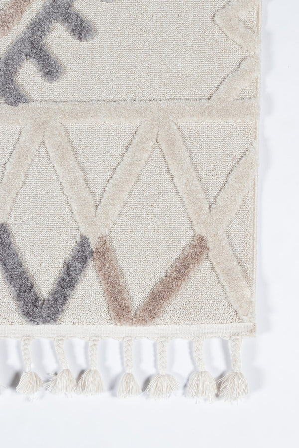 Momeni Odessa ODE-4 Machine Made Contemporary Geometric Indoor Area Rug Ivory 8'6" x 12'6" ODESSODE-4IVY86C6